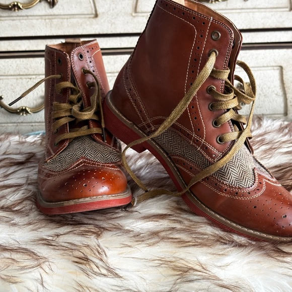 Faranzi Brown Leather Shoes main image 5
